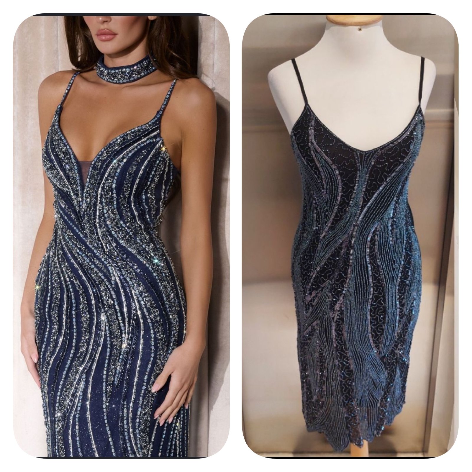 Subliiiiime❤️❤️❤️❤️❤️❤️ très élégante robe de soirée devant en sequins taille 38/40