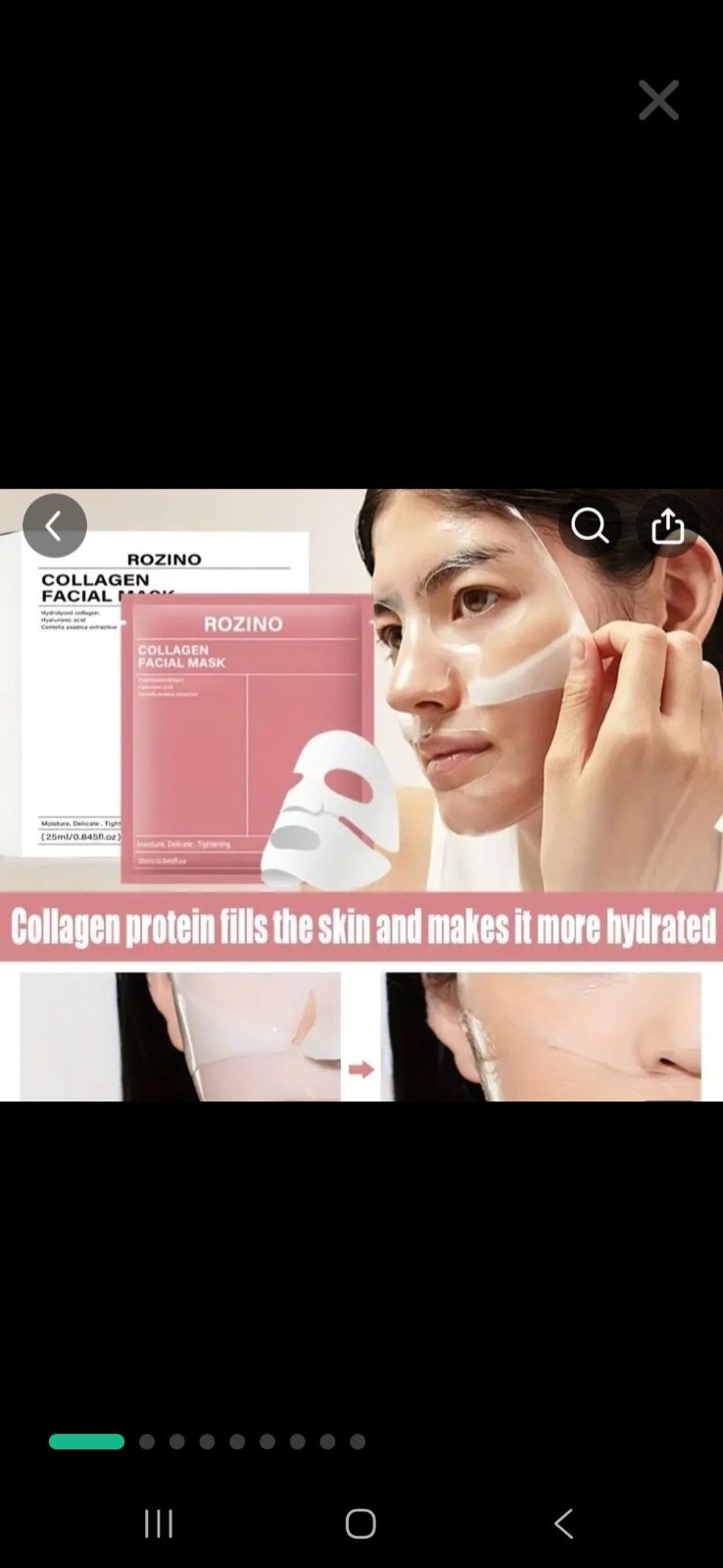 TRES efficace par expérience Subliiiiime❤️❤️❤️❤️❤️ lot de 5 masks bio collagène mask hydratant en profondeur il le rend hydraté délicat et éclatant il élimine la sécheresse et l aspect terne et le relâchement de la peau cacheté neuuuf importé de PARIS 