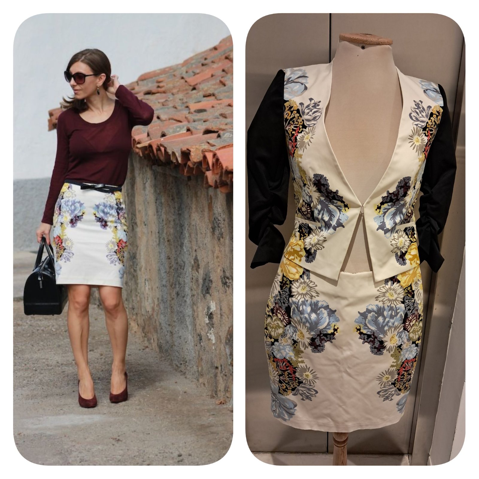 Subliiiiime❤️❤️❤️ ensemble veste et jupe florale de H&M taille 36/38 comme neuf 