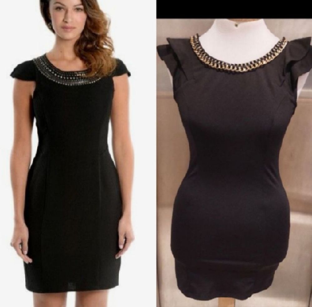 Subliiiiime ❤️ ❤️ ❤️ robe noire à motifs anse doré taille 36