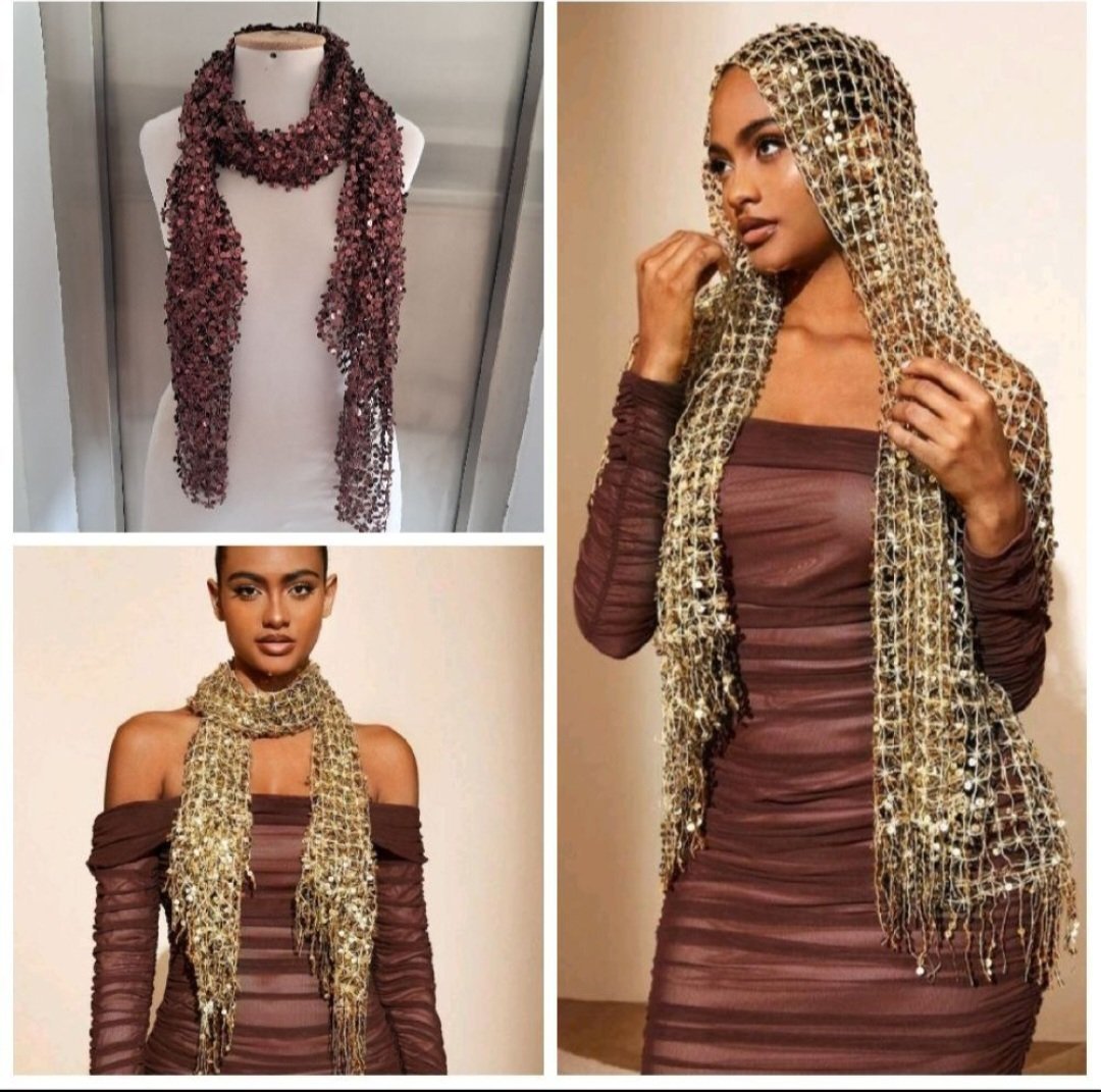 Subliiiiime❤️❤️❤️❤️❤️ écharpe de soirée à sequins brillants couleur bronze longueur 1m80 