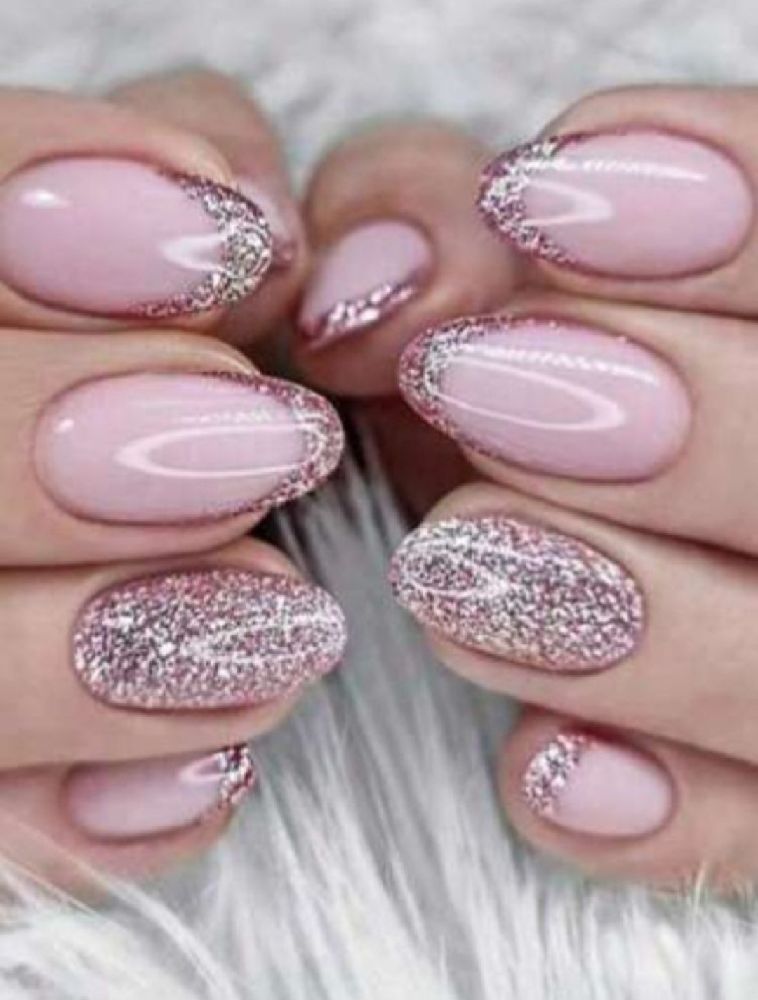 Sublime ❤️ ❤️ ❤️ 24 pièces de faux ongles rose à pression pailletés tendance avec patch et lime à ongle neuf 