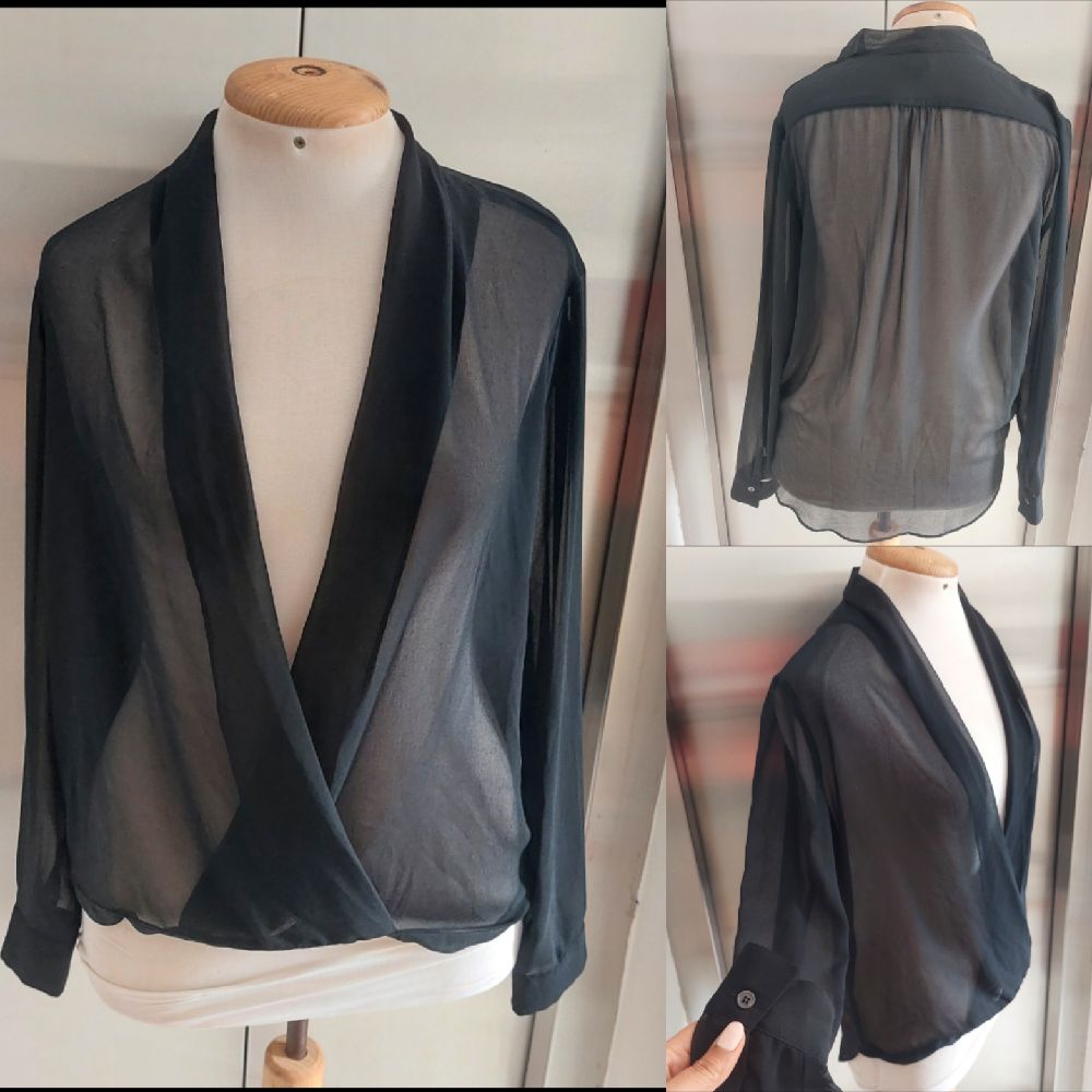 Subliiiiime ❤️ ❤️ ❤️ blouse noire transparente taille 40/42