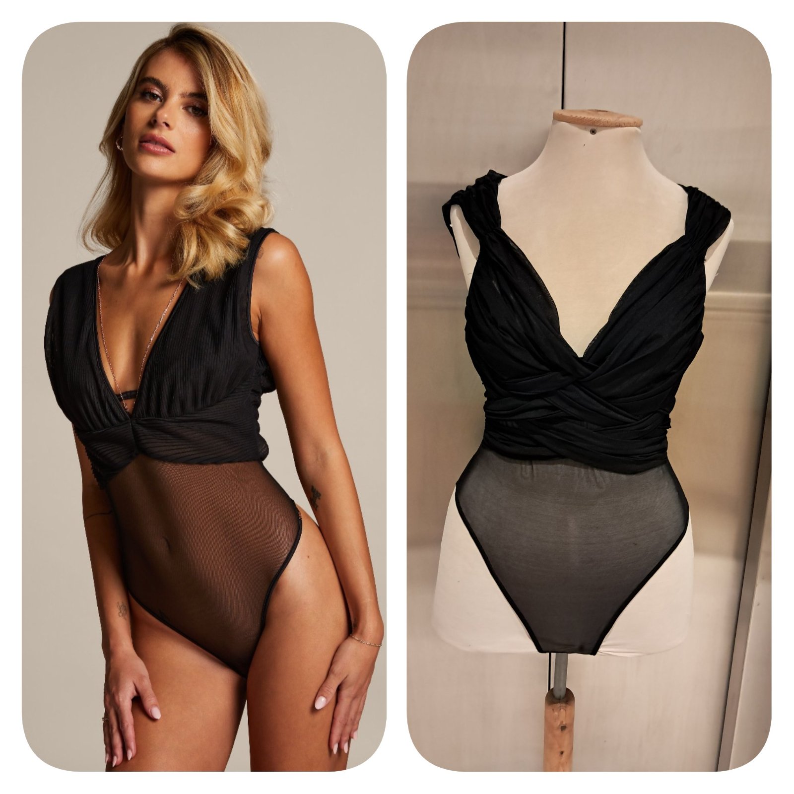 Subliiiiime❤️❤️❤️❤️ body italien luxe très élégant au porté noir taille 38 comme neuf 