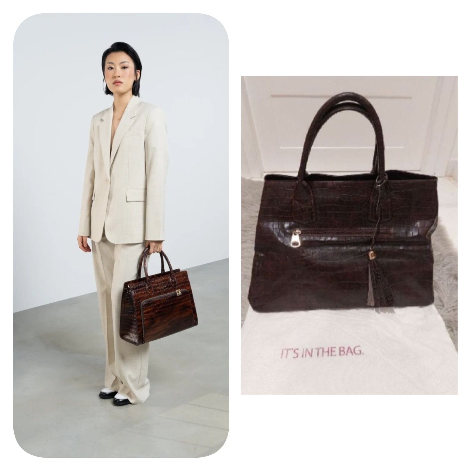 Subliiiiime❤️❤️❤️❤️ grand sac à main style croco de la marque AD yerfa3 barcha dbach