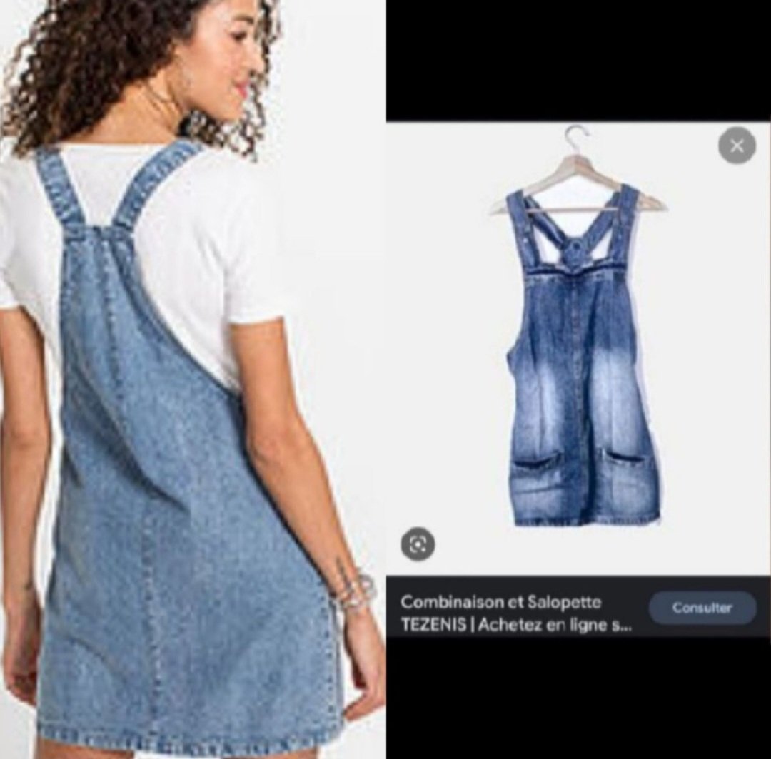 Subliiiiime❤️❤️❤️❤️ robe salopette en jean courte de TEZENIS taille 40