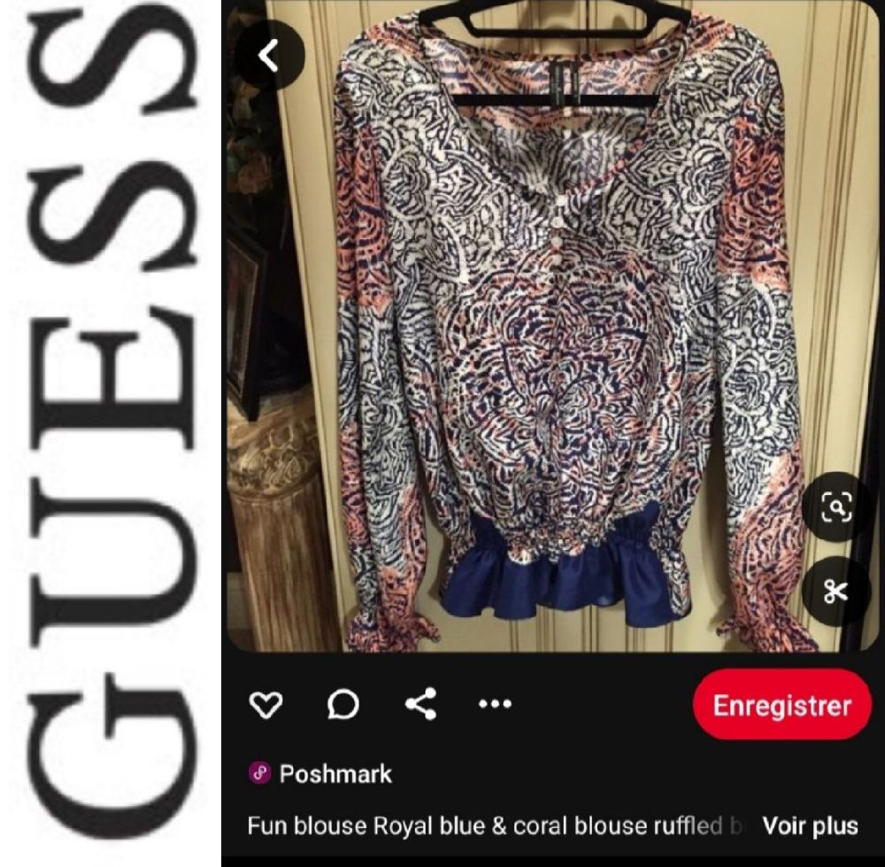 Subliiiiime ❤️ ❤️ ❤️ blouse satinée multicolore de GUESS taille 34/36