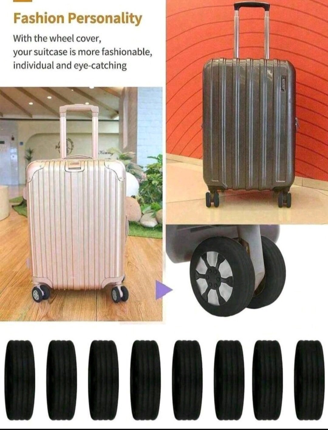 Tres efficace et utile Subliiiiime ❤️❤️❤️❤️❤️lot de 8 pièces protége roues de valises ou roues de chaises de bureau....neuuuf 