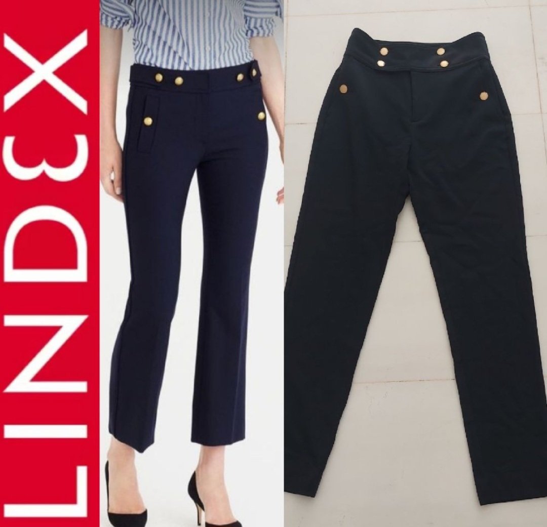 Subliiiiime❤️❤️❤️❤️❤️❤️ pantalon taille haute avec bouton doré pour hiver bleu foncé de LINDEX taille 36