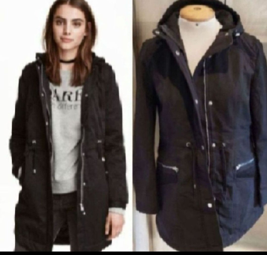 Sublime❤️❤️❤️❤️❤️ parka noir  à capuche taille 38