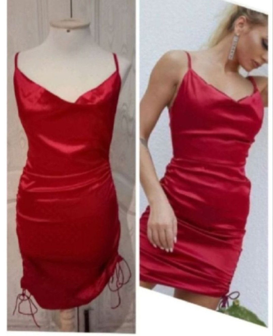 Subliiiiime❤️❤️❤️ robe satinée drapée sur les côtés taille 38