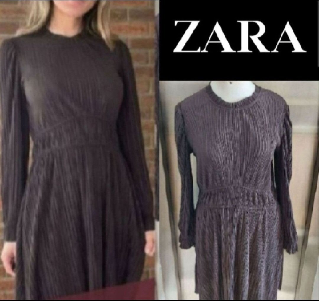 Subliiiiime❤️❤️❤️❤️❤️❤️ robe plissée couleur tête de nègre de ZARA taille 42