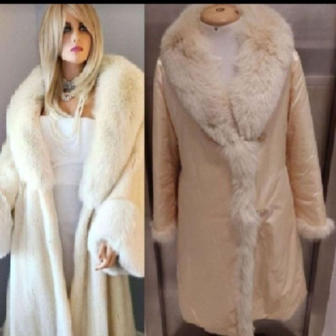 Subliiiiime  et classe ❤️❤️❤️❤️❤️manteau luxe imperméable col et poignée en fausse fourrure doux taille 42 de SALCO comme neuuf 
