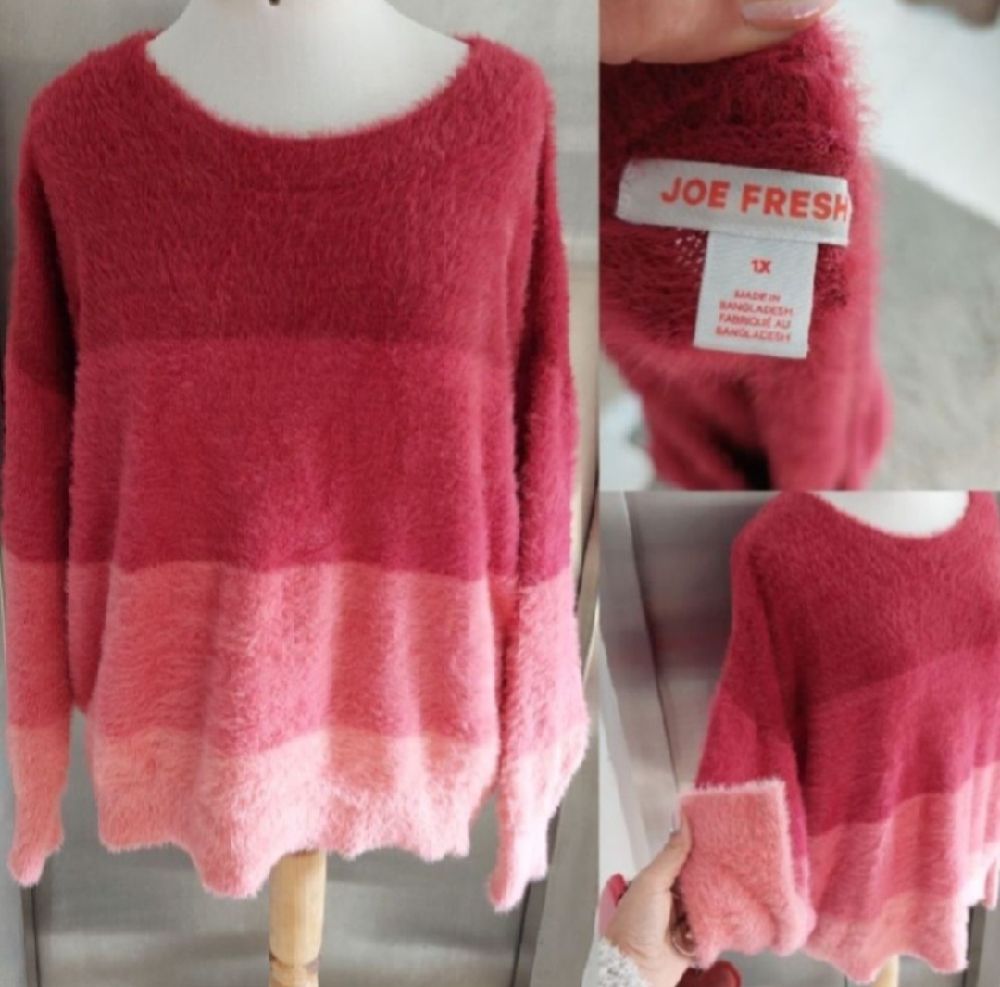 Subliiiiime ❤️ ❤️ ❤️ pull à rayures rose dégradés chaud taille 44/46