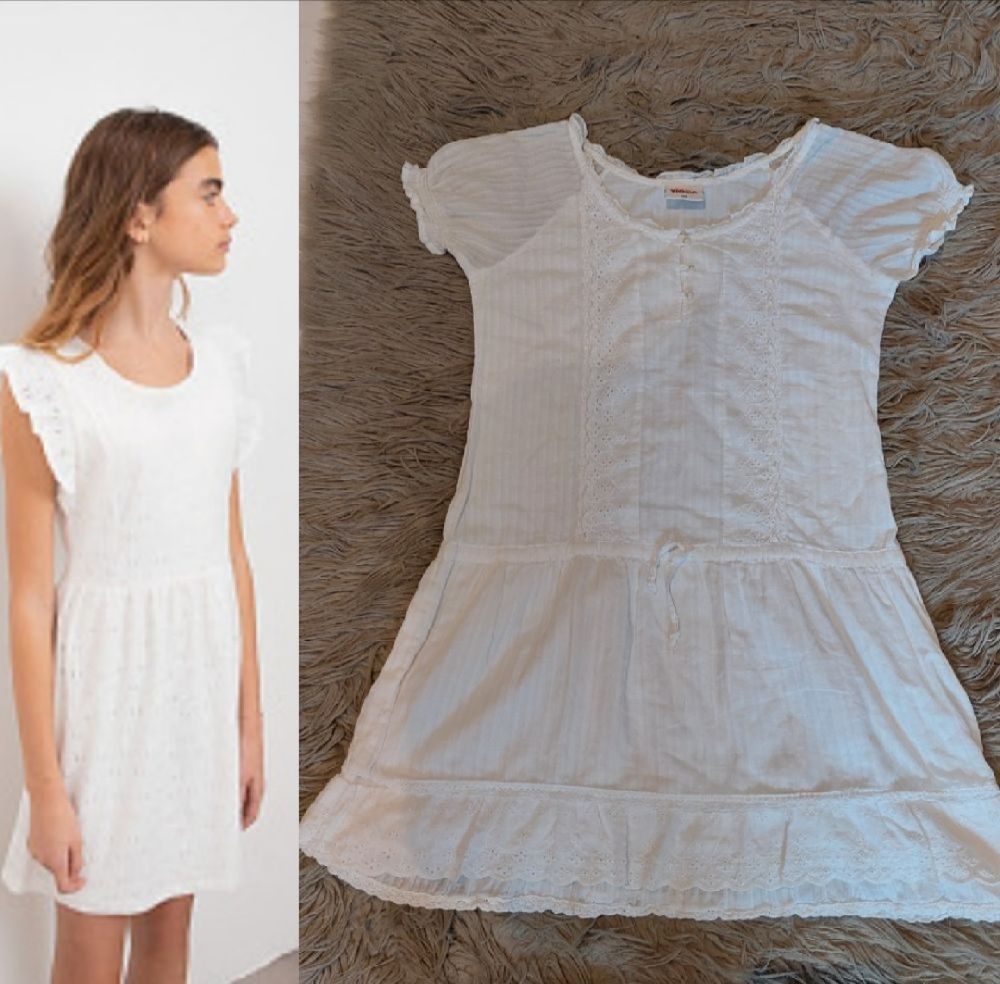 subliiiiime ❤️ ❤️ ❤️ robe blanche avec broderie anglaise 14ans 