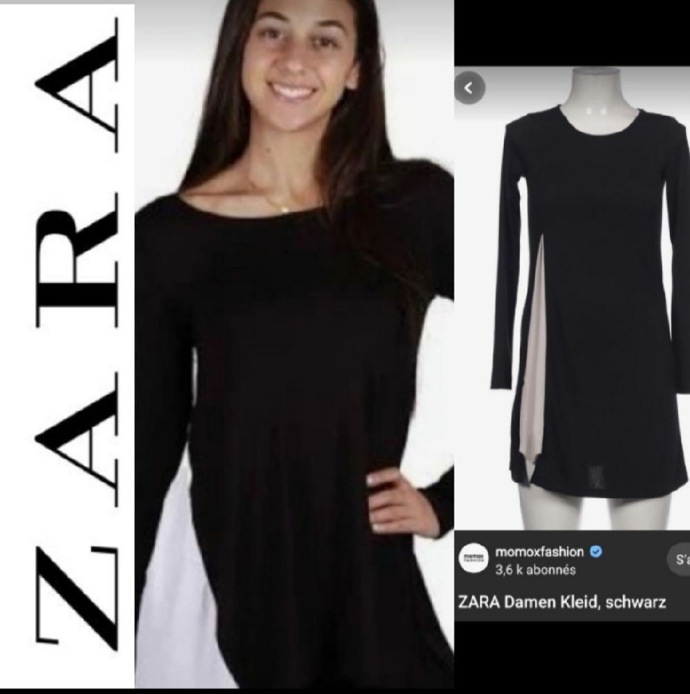 Subliiiiime ❤️ ❤️ ❤️ robe courte bicolore noire et blanche sur le côté de ZARA taille 36