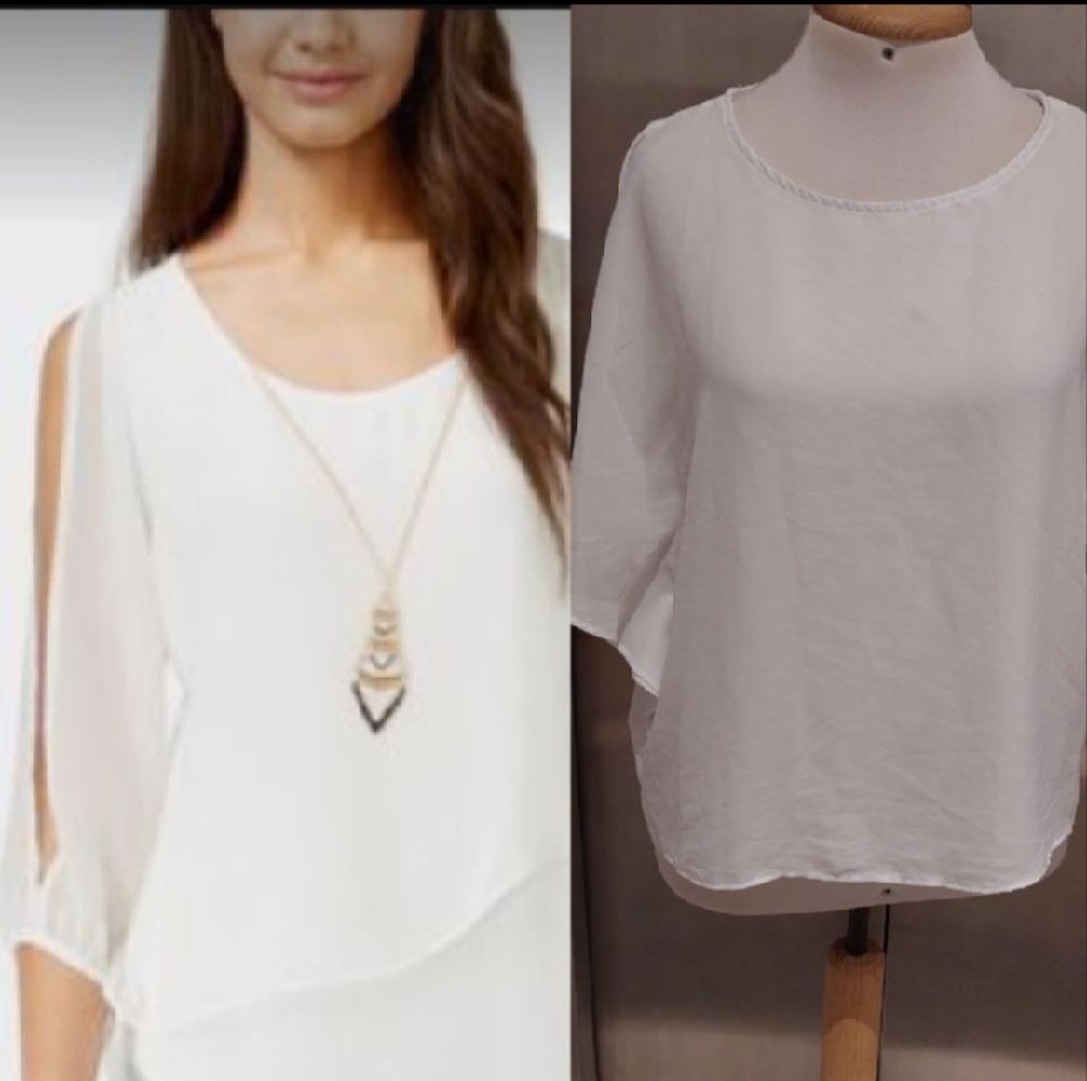 Subliiiiime ❤️ ❤️ ❤️ ❤️ blouse blanche taille 40 avec ouverture à l avant bras chic