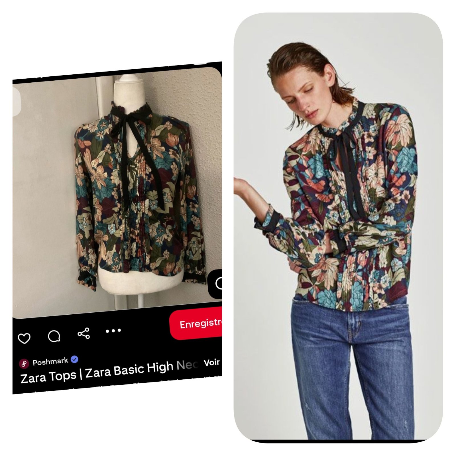 Subliiiiime ❤️❤️❤️❤️❤️blouse florale de ZARA taille 34 chic 