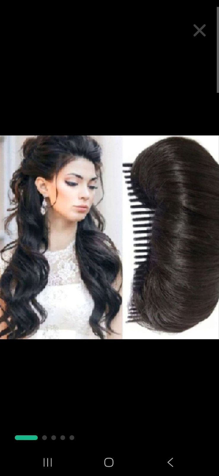 Subliiiiime❤️❤️❤️❤️ accessoires de cheveux tampons de volume cheveux bouffi à fibres synthétique comme naturelle couleur châtain foncé neuuuf importé 