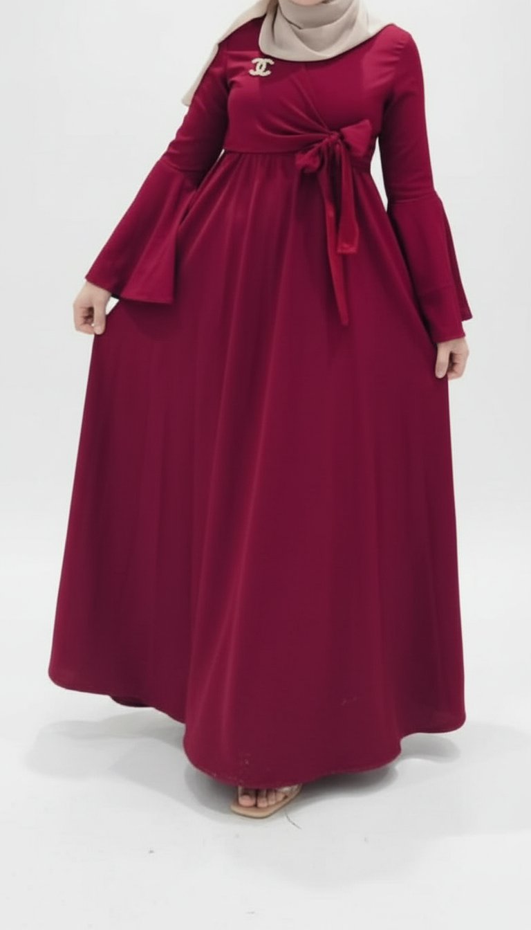 Robe rouge bordeaux 
