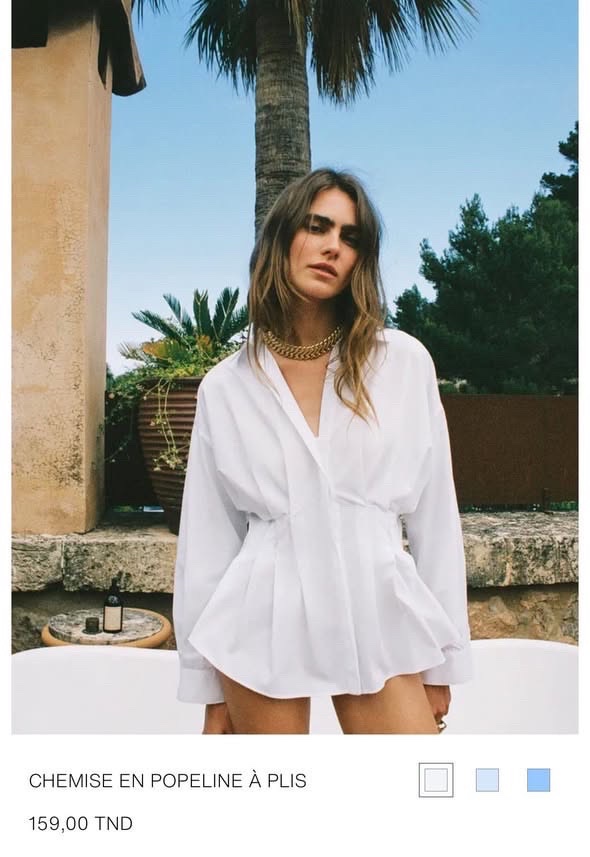 Chemise en popeline zara