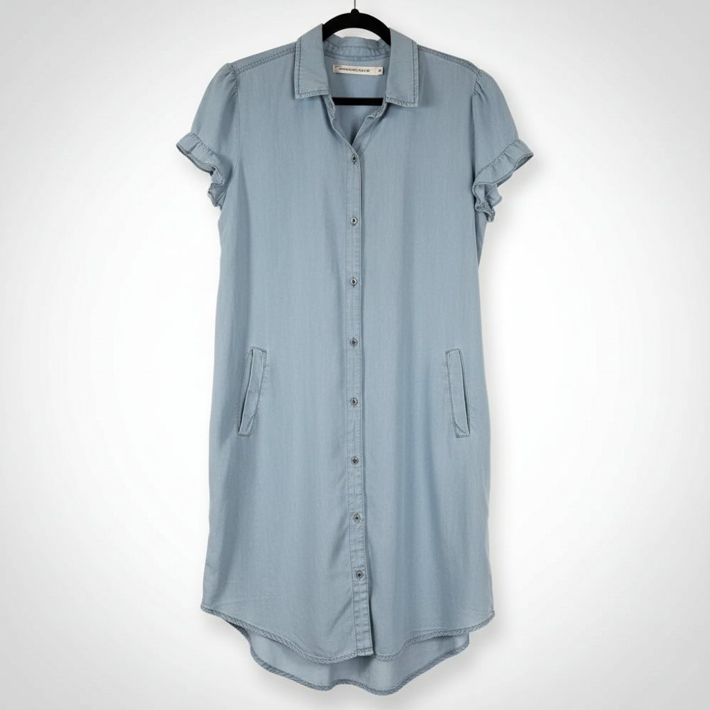 Robe chemise en denim léger