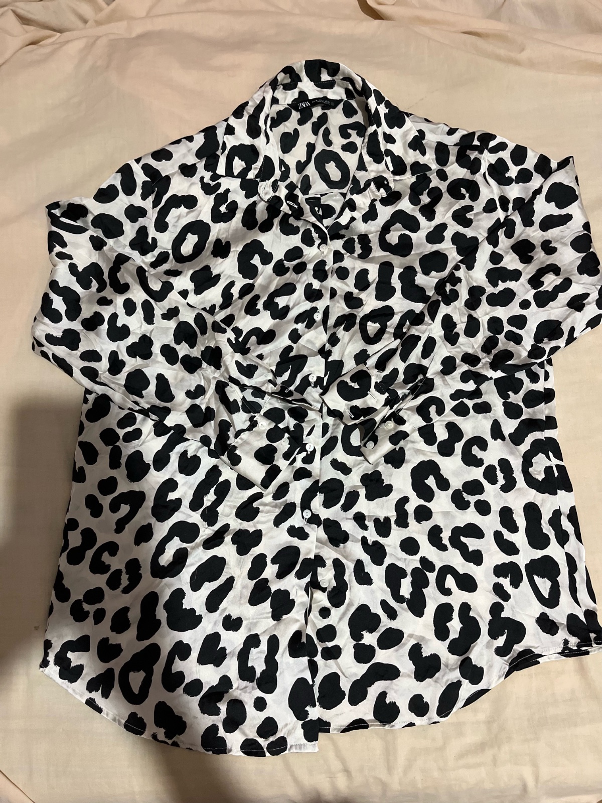 Chemise ZARA satin noir