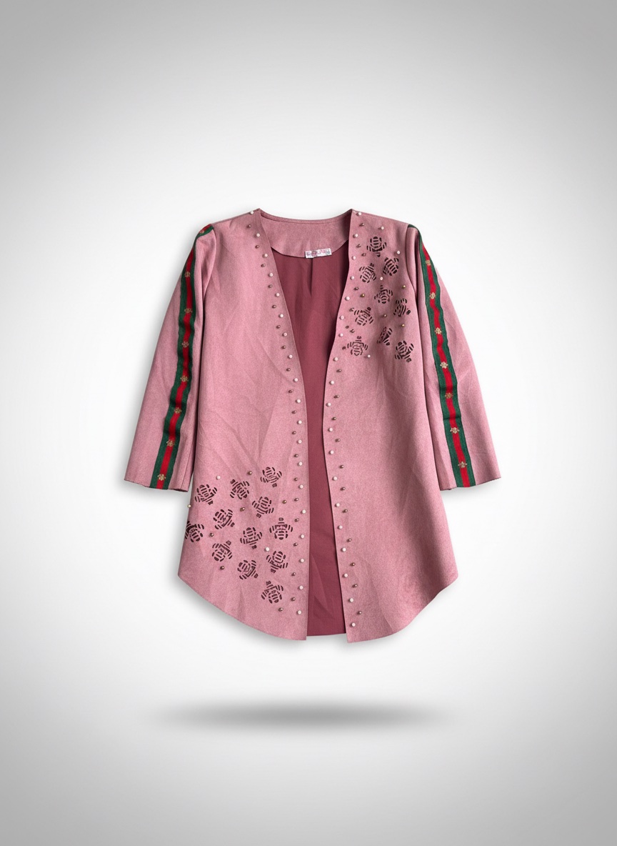 Blazer vieux rose en daim très chic en très bon état