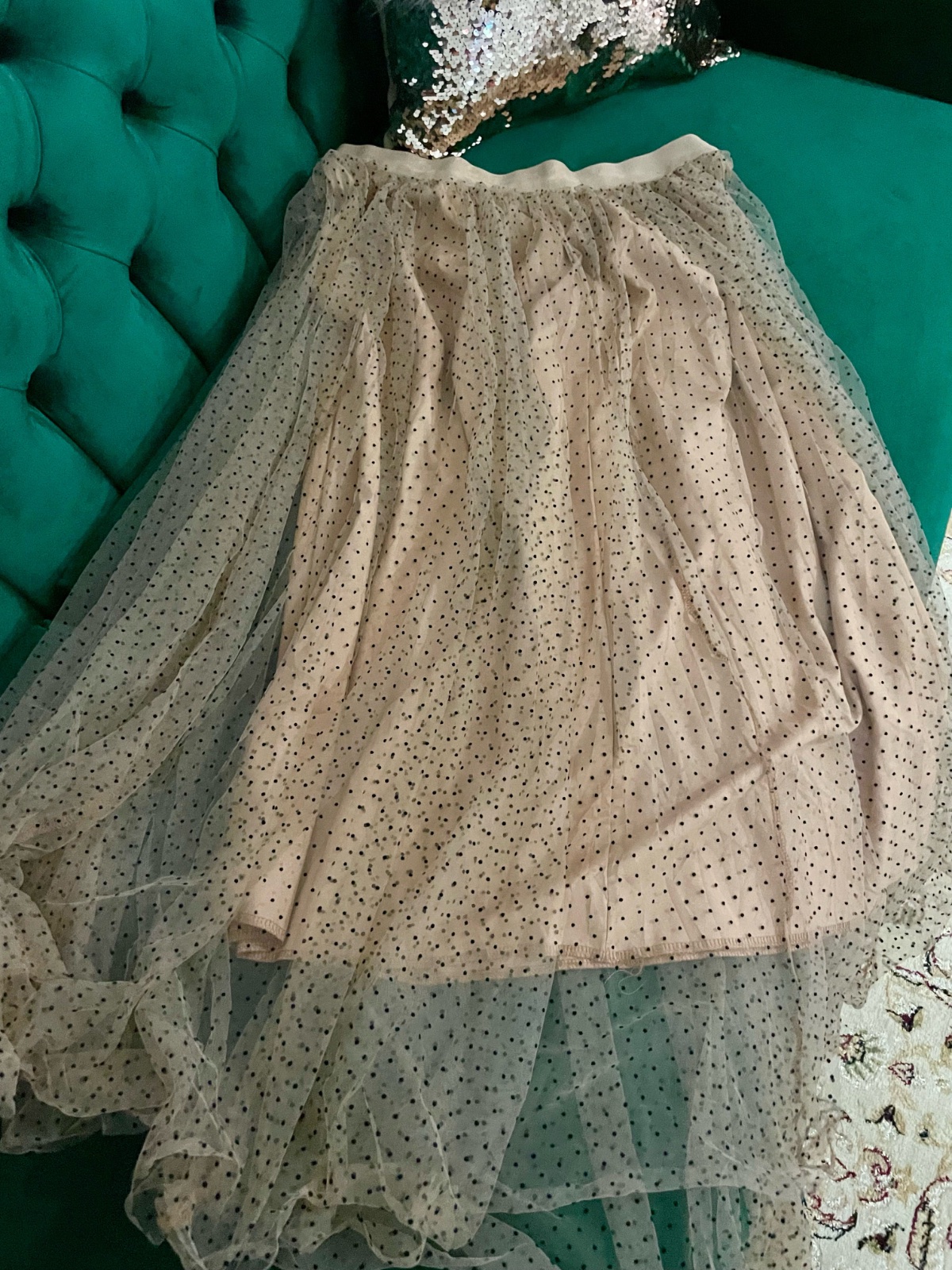 Jupe longue en tulle à pois trendy 2026