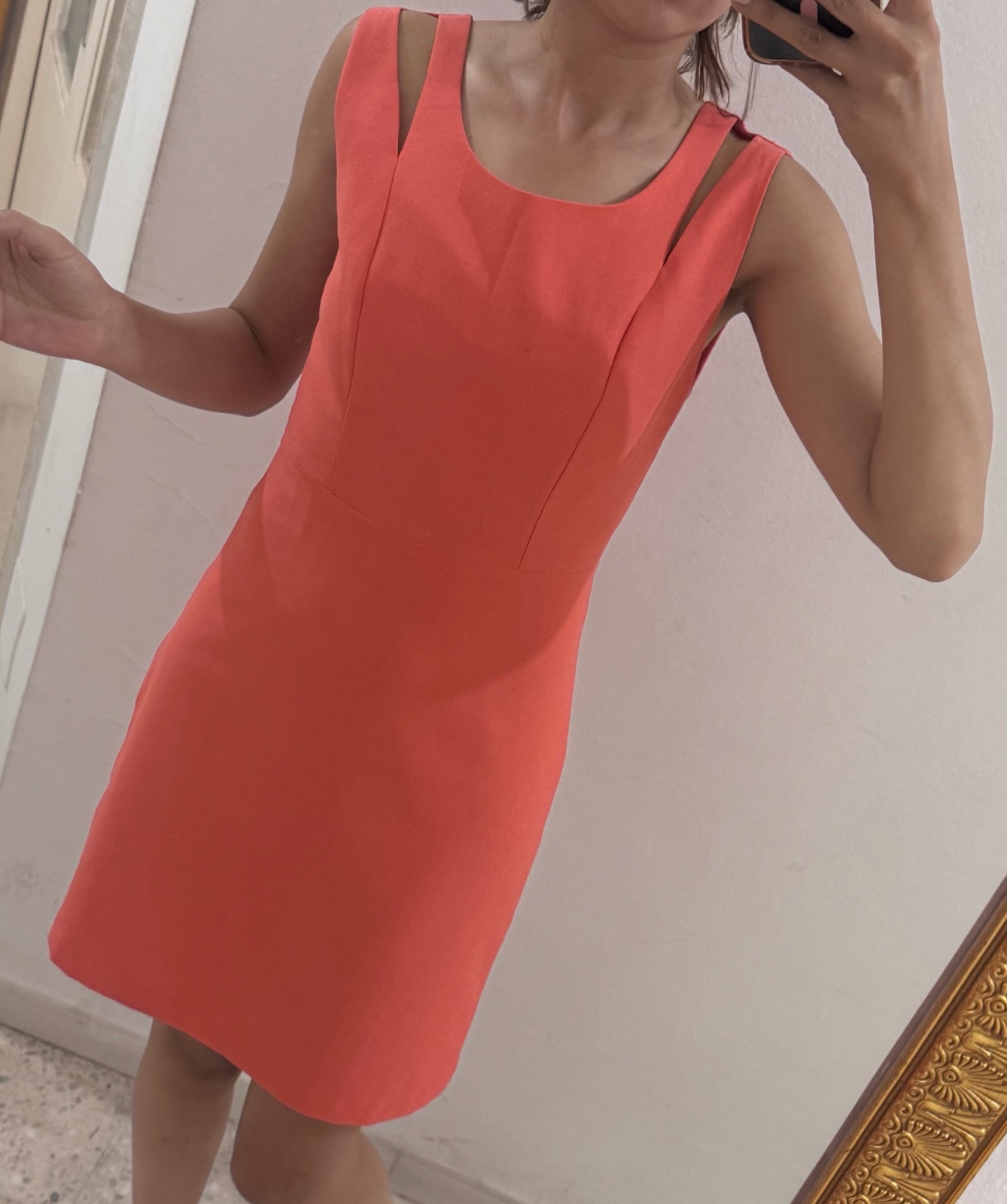 Robe droite corail chic de la marque Minimum – Taille 34