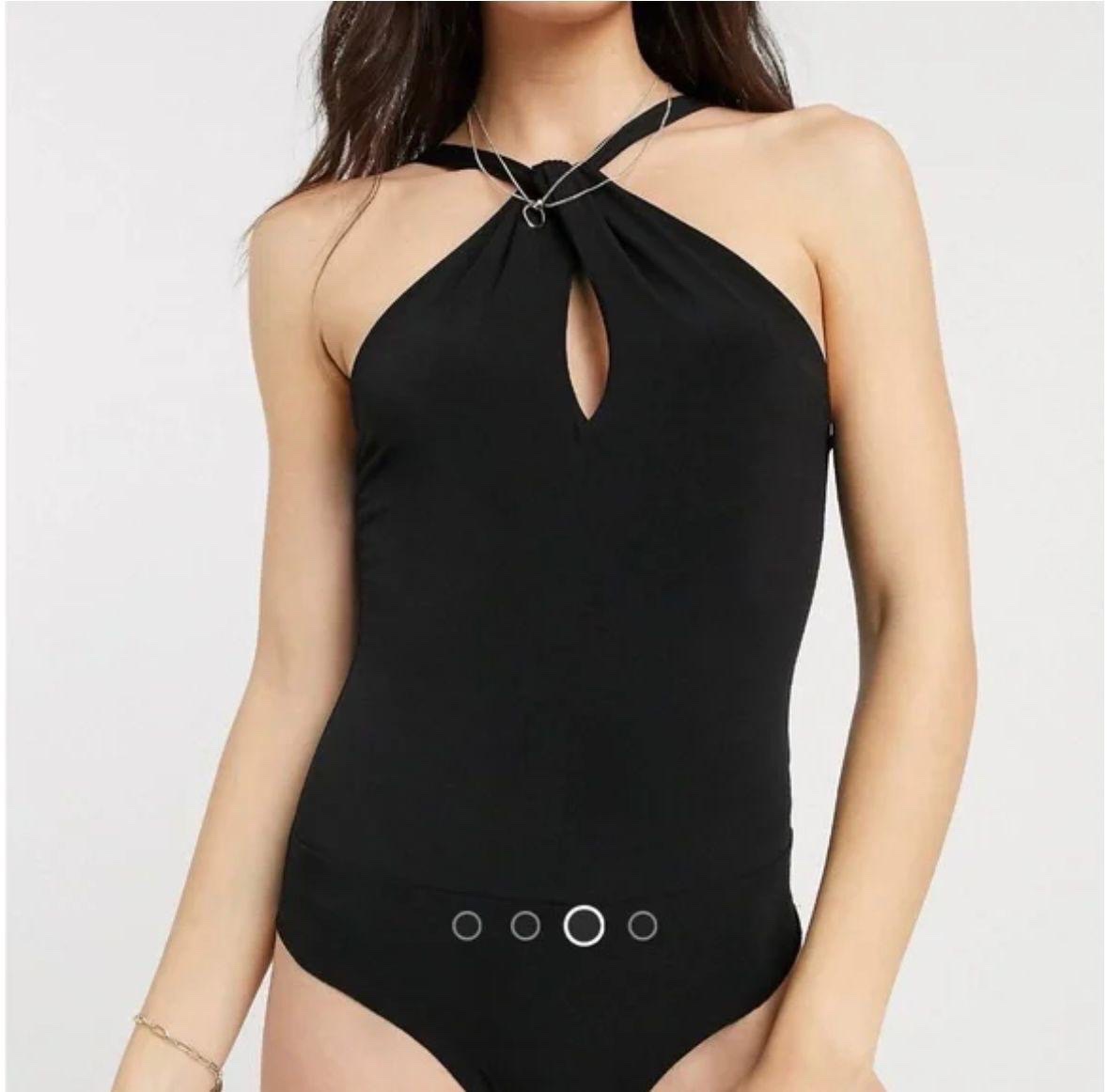 Body Justaucorps Noir Décolleté
