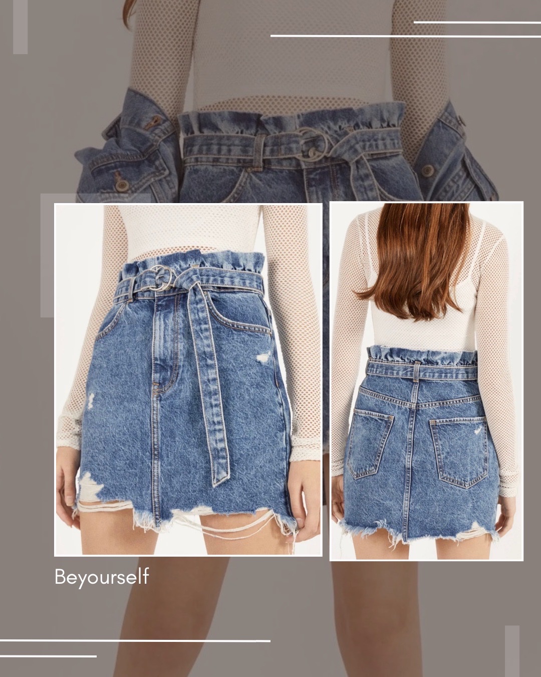 Jupe en jean taille haute