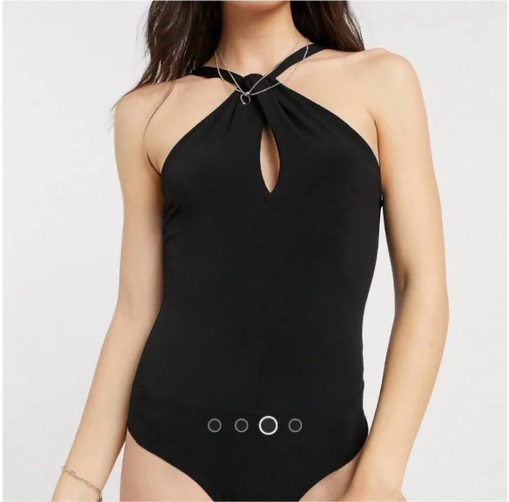 Body Justaucorps Noir Décolleté 