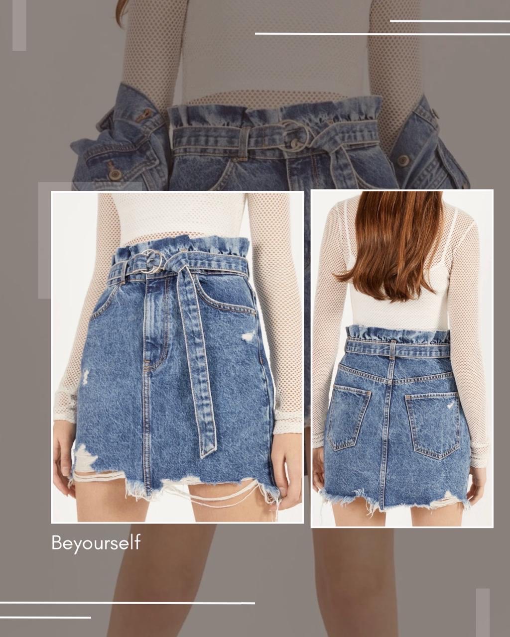 Jupe en djean taille haute