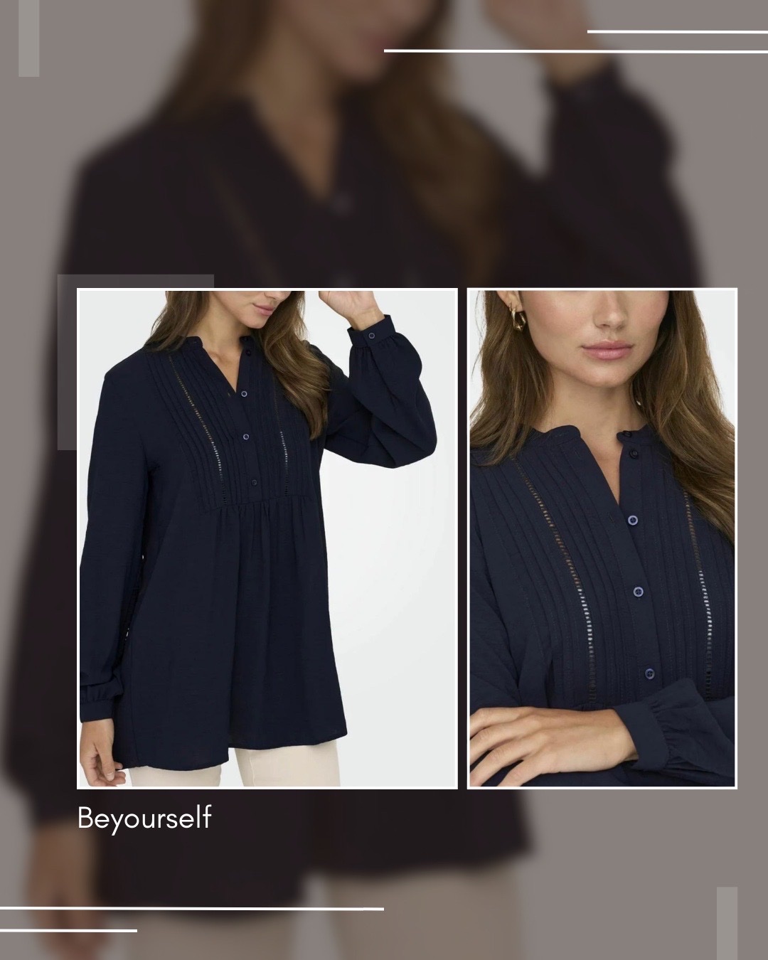 Blouse noire fluide OVS - Détails dentelle et plis