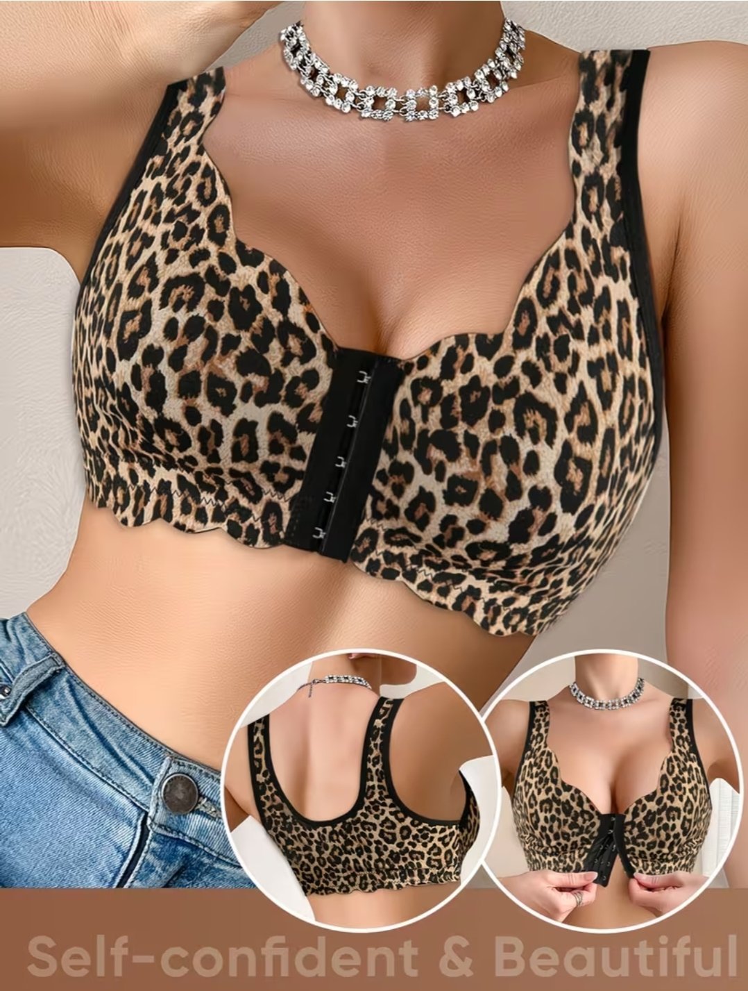 Soutien-gorge pour femmes sans armatures, respirant, antidérapant, fermeture avant, push-up, grand maintien, bretelles réglables, sans coutures, pour le quotidien et diverses occasions