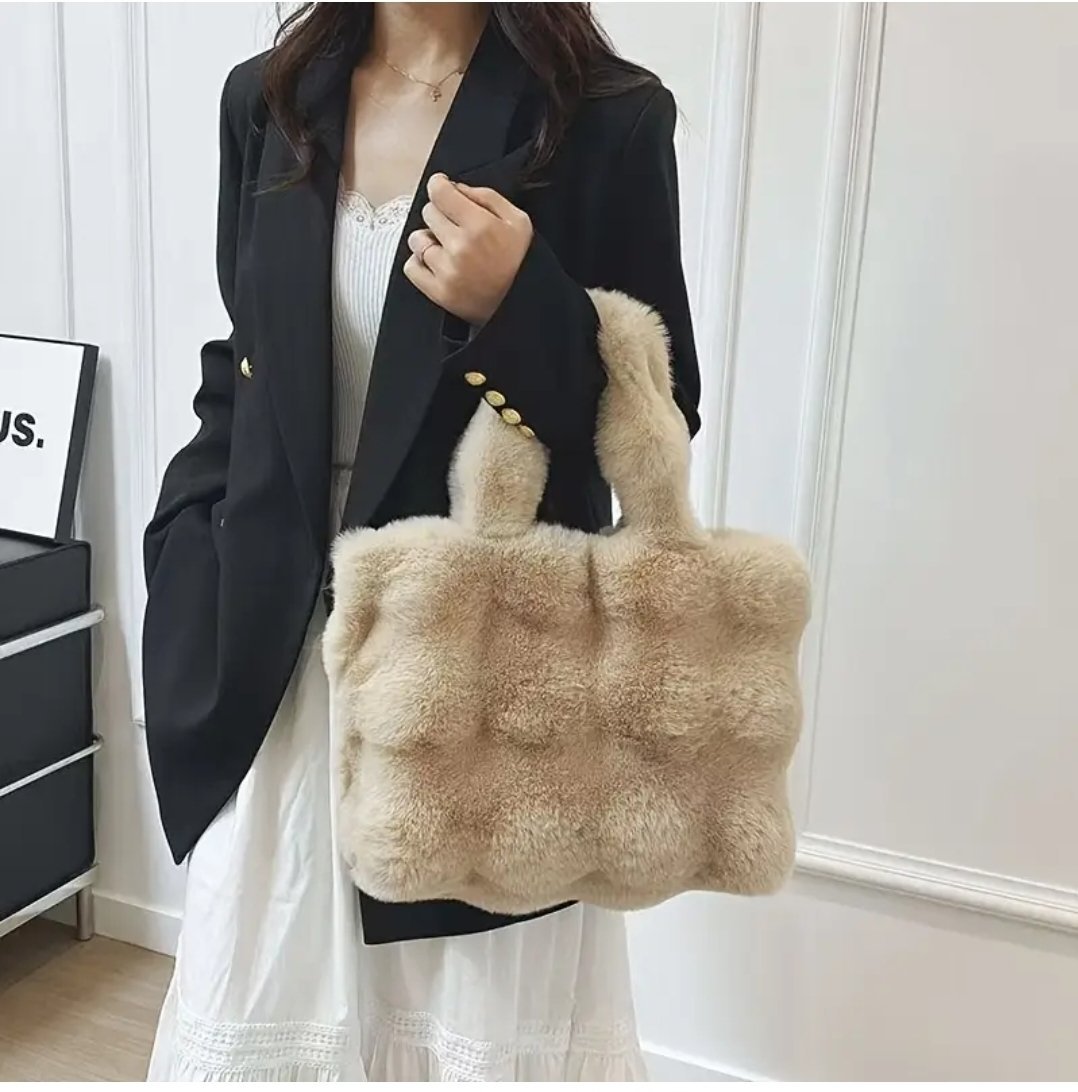 Sac à Bulles en Peluche à Grande Capacité et à la Mode, Nouveau Sac à Bandoulière Polyvalent de Luxe Léger pour Voyage
