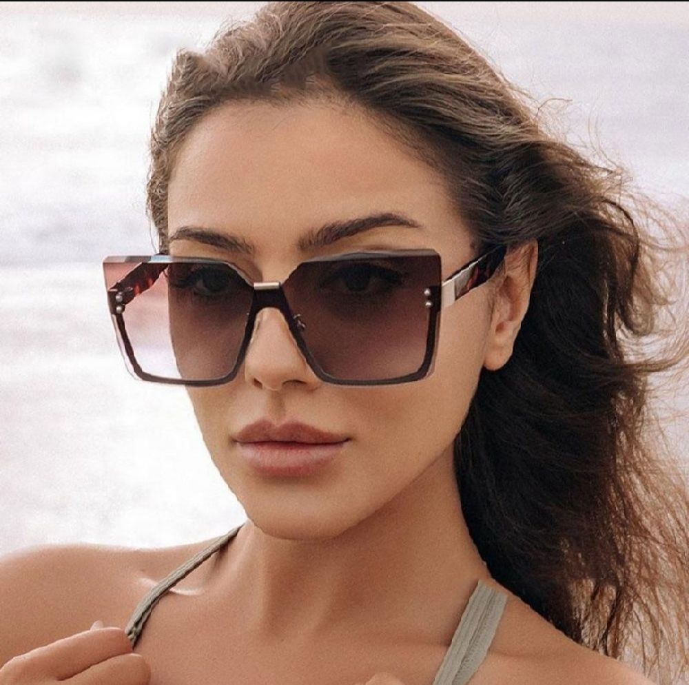 Lunettes de soleil sans monture pour hommes et femmes, coupe diamant, rétro, demi-monture 