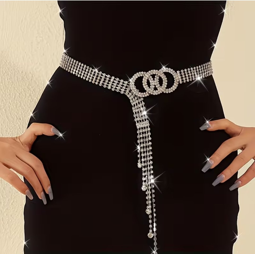 Ceinture Nouvelle Mode Ornée de Strass pour Femmes, Ceinture Complète en Strass