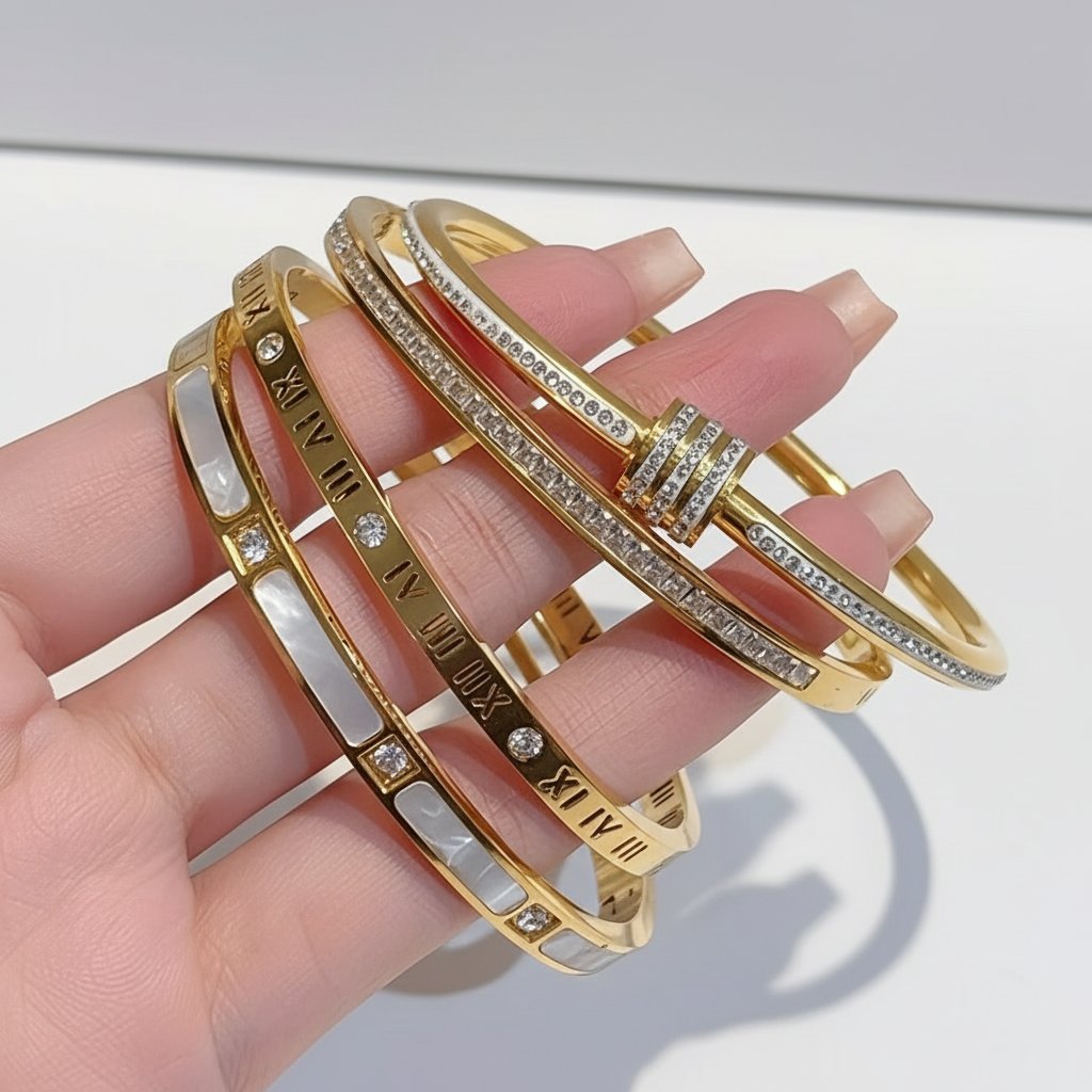 2 Bracelets en Acier Inoxydable - Un Ensemble de Bracelets Exquis. Confortables et Esthétiques à Porter