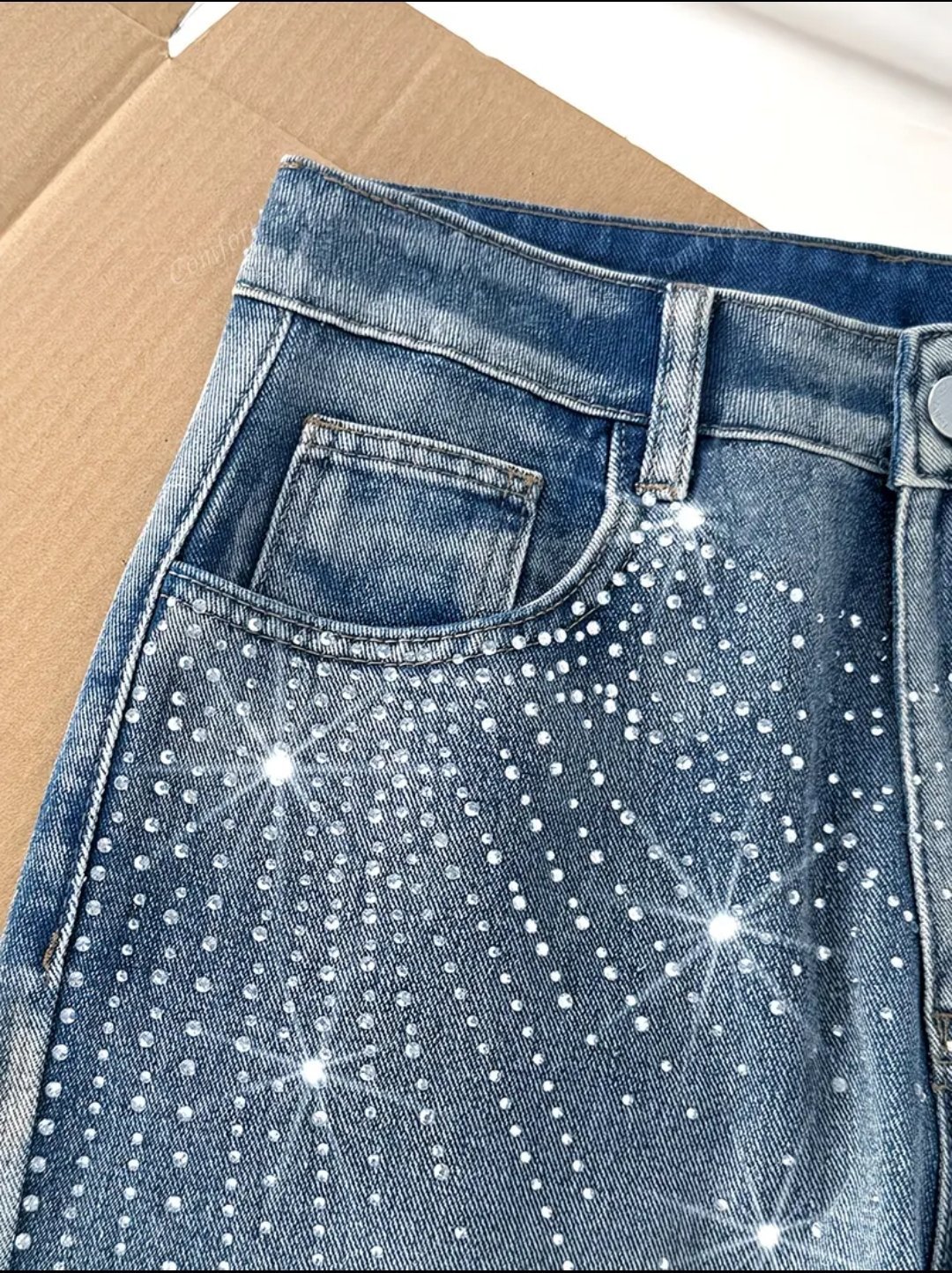 Jeans Confortables Tout-Ensemble pour Femmes, Nouveau Style Hot Drilling Craft, Denim Doux et Confortable, Pantalon en Denim Tendance et Mode