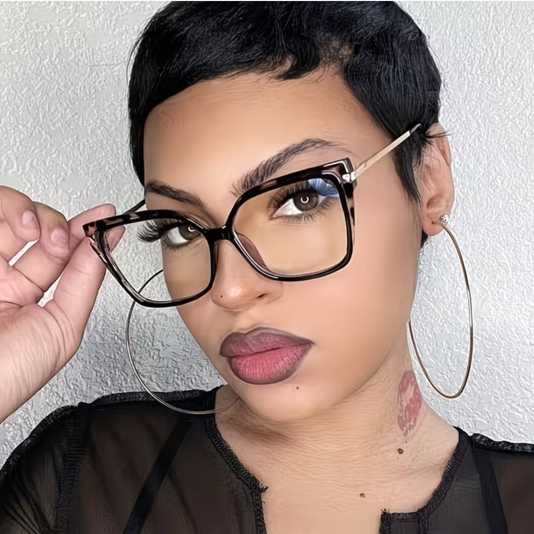 1 paire de Lunettes Femme - Monture Papillon Minimaliste Chic en Métal Poli, Non-Correctrices pour Tenues Quotidiennes & Cadeau, Accessoire Élégant et Tendance, Verres Durables, Léger, Design Raffiné, Verres Haute Qualité, Montures à la Mode, 