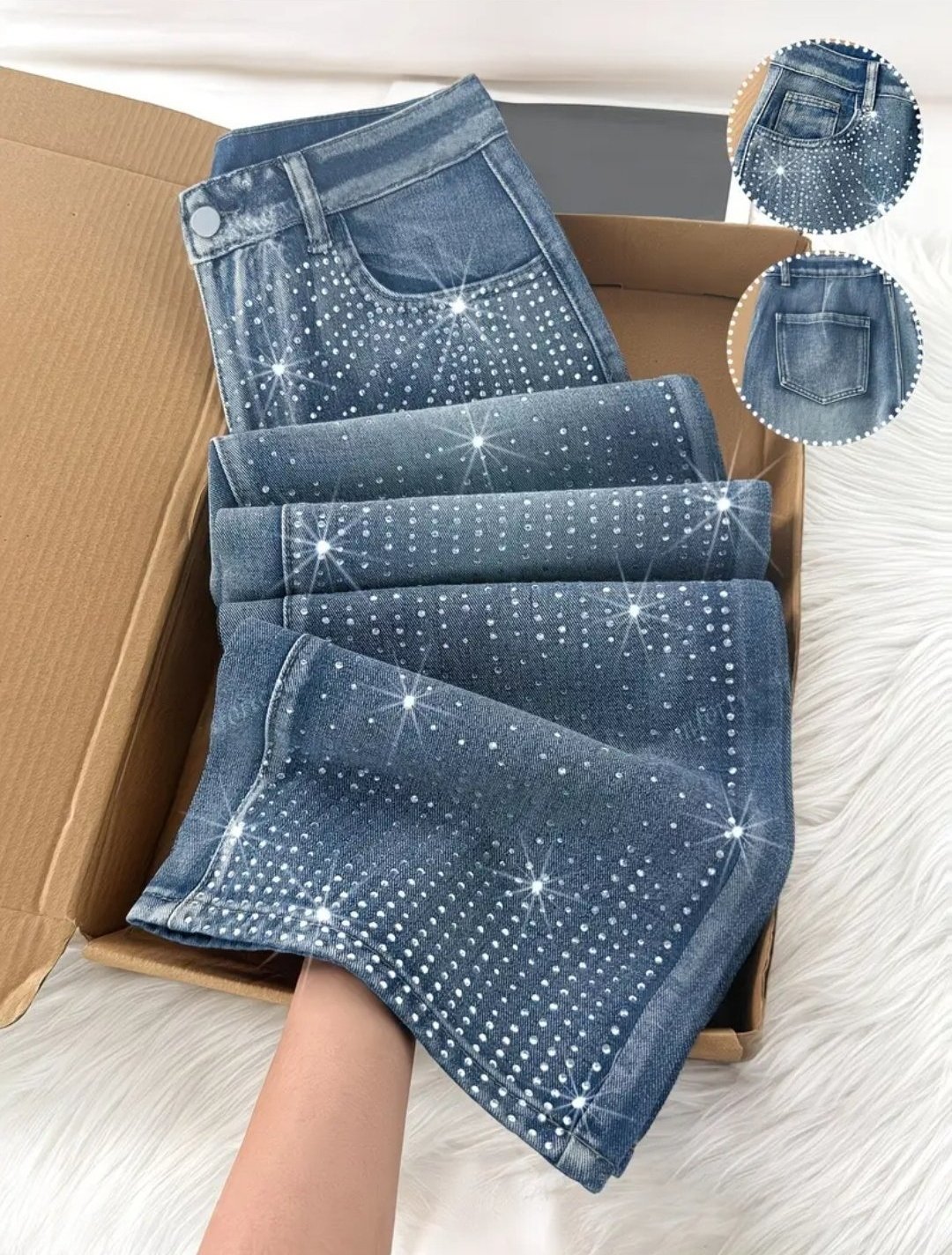 Jeans Confortables Tout-Ensemble pour Femmes, Nouveau Style Hot Drilling Craft, Denim Doux et Confortable, Pantalon en Denim Tendance et Mode
