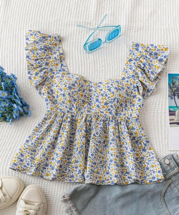 Shein teen girls vacation square neck