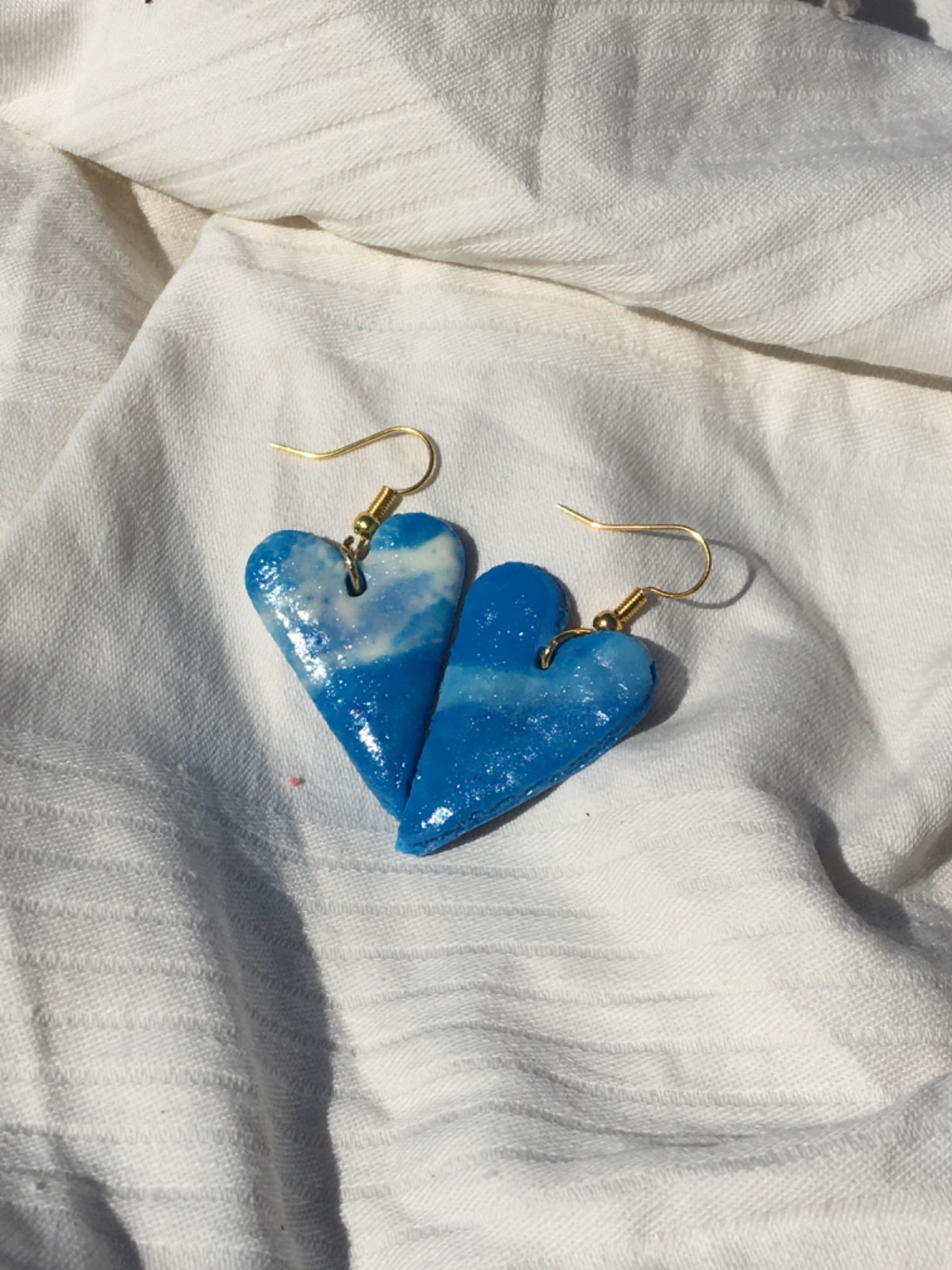 Boucles d'oreilles en céramique 💙