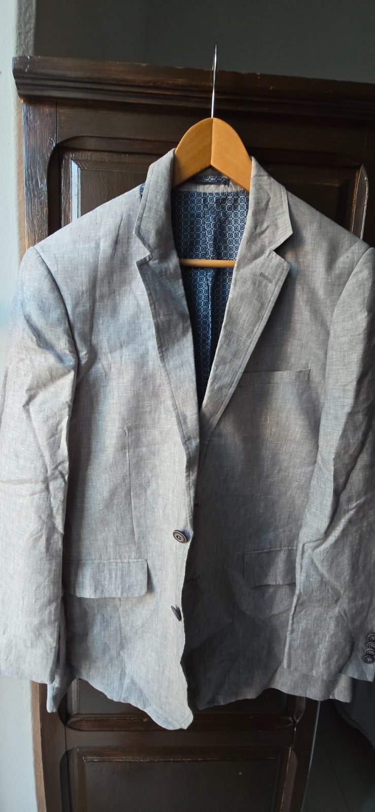 Veste homme gris chiné en lin
