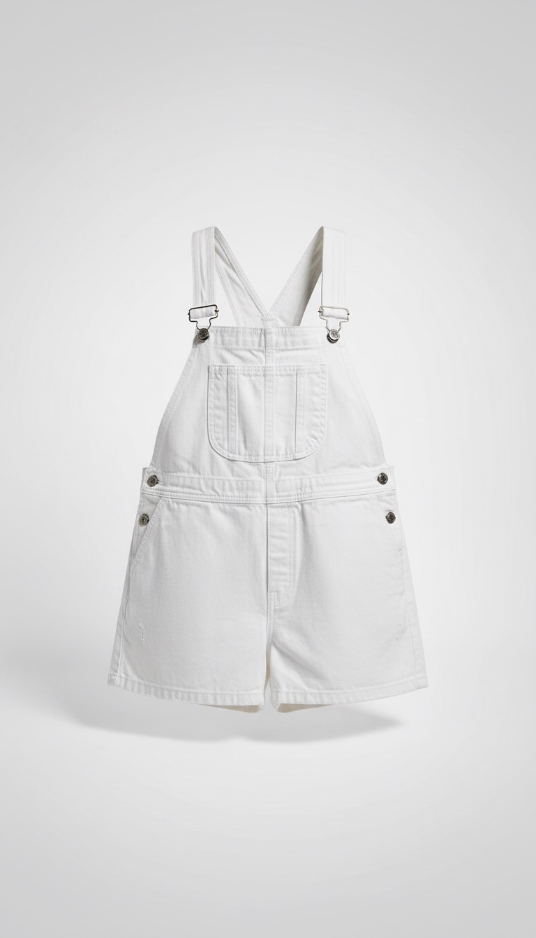 Salopette short en jean blanc – Très bon état