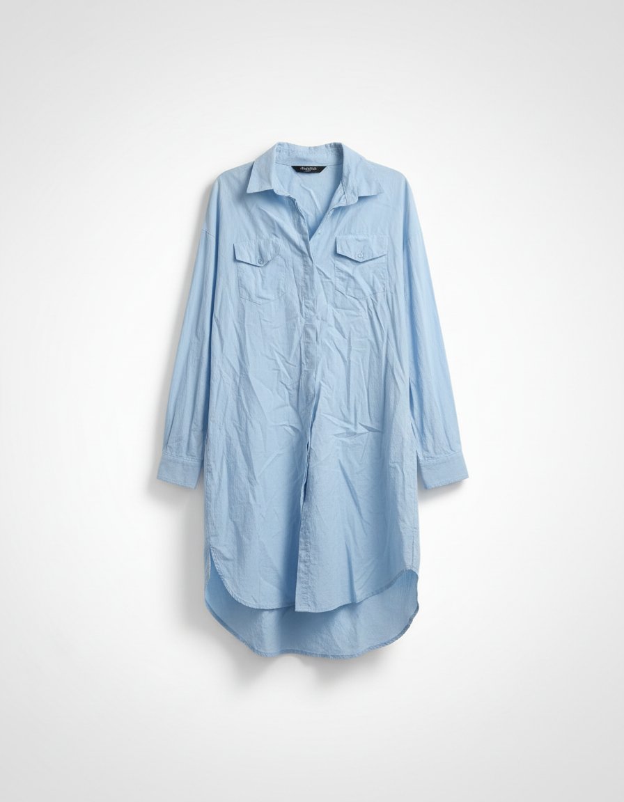 Chemise longue bleu Ciel 