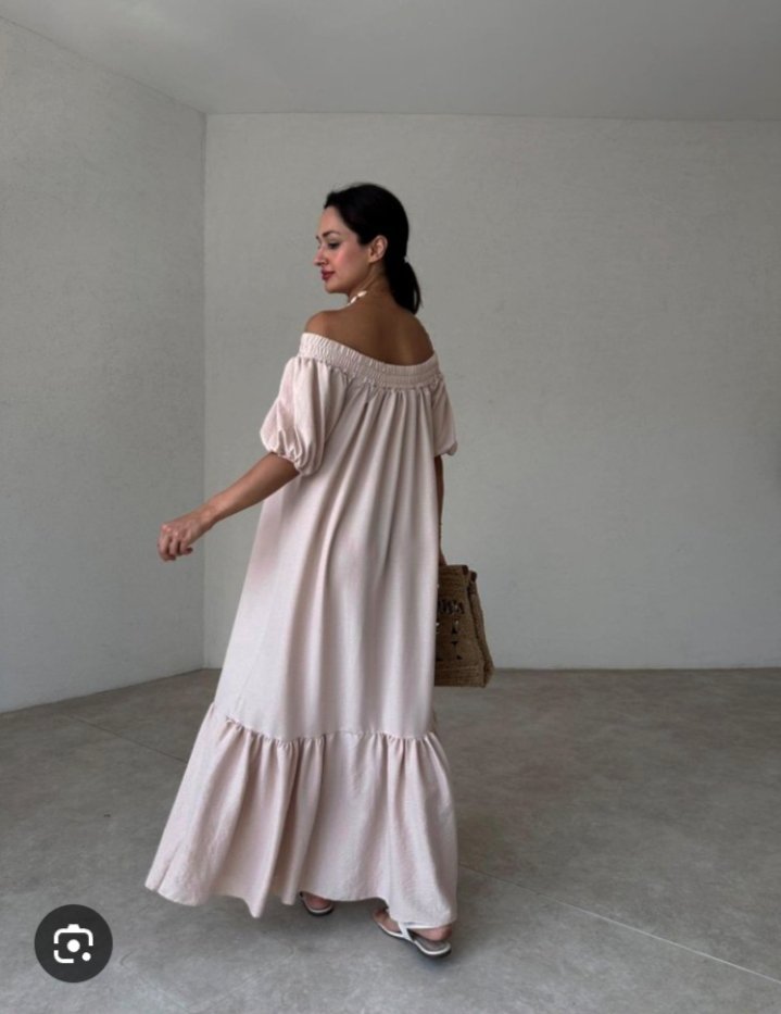 Robe longue caramel