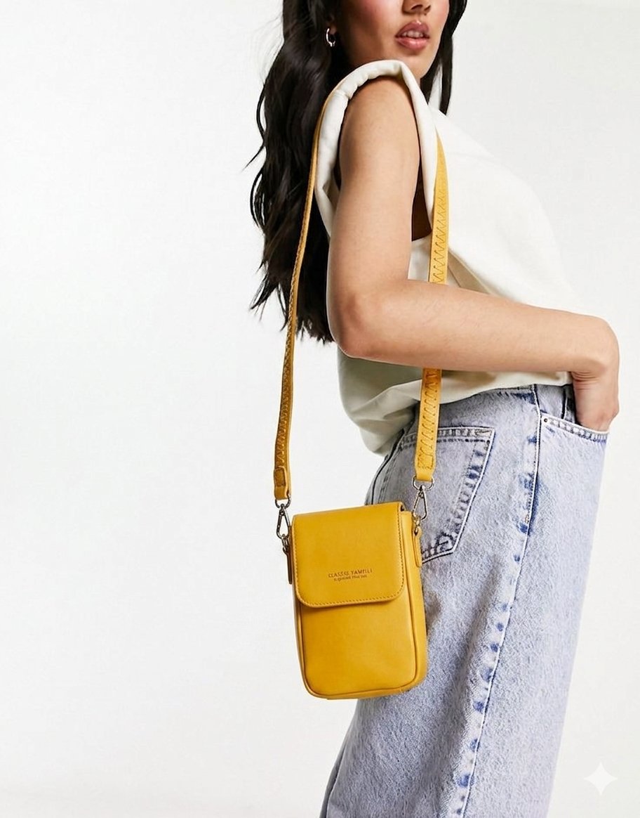 Sac bandoulière jaune moutarde YAMEILI – jamais porté